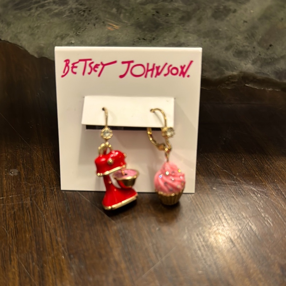 Betsey Johnson cupcake earrings. New with tags
